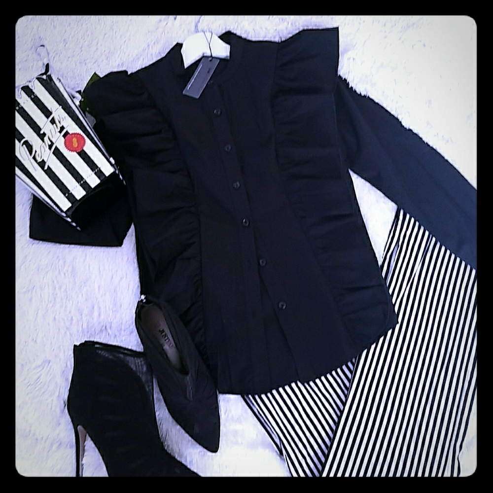 Dramatic Ruffles Button Up Blouse - image 5